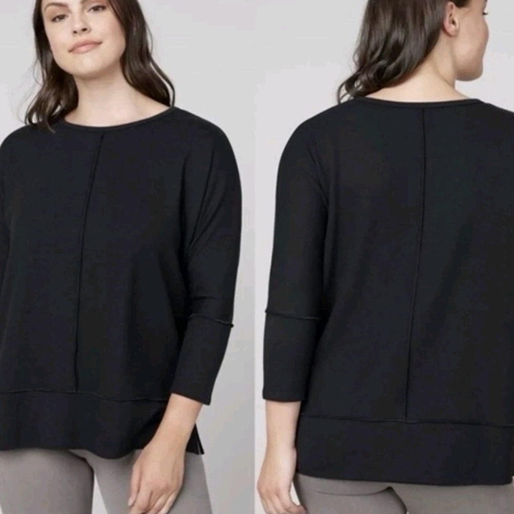 SPANX Perfect Length Dolman 3/4 Sleeve Pullover Top Oversized Sweatshirt Cozy M